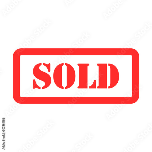 Sold out stamp symbol, label sticker sign button, text banner vector illustration