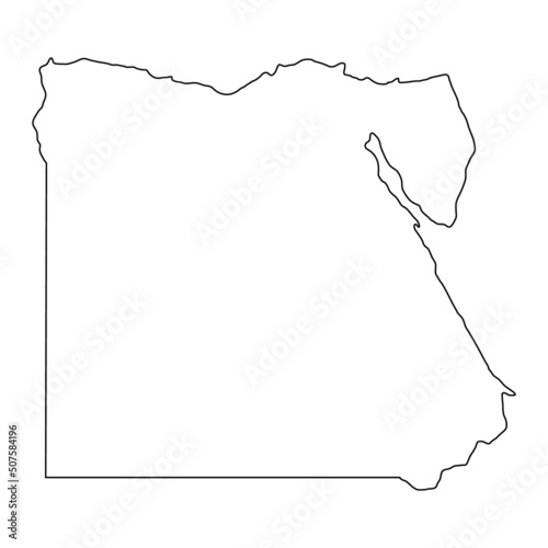 Egypt high detailed map, geography graphic icon country, africa border vector illustration