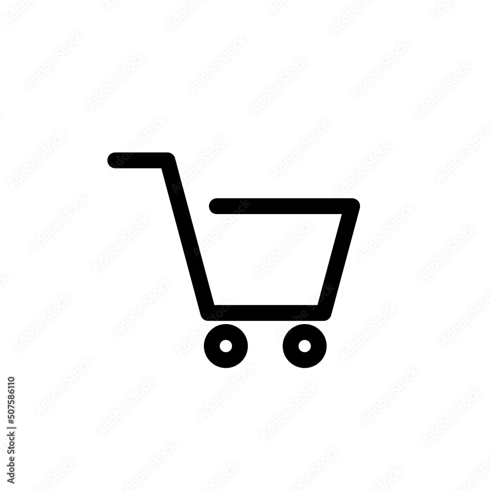 Shopping cart, button, web icon isolated on white background Shopping cart, button, web icon isolated on white background
