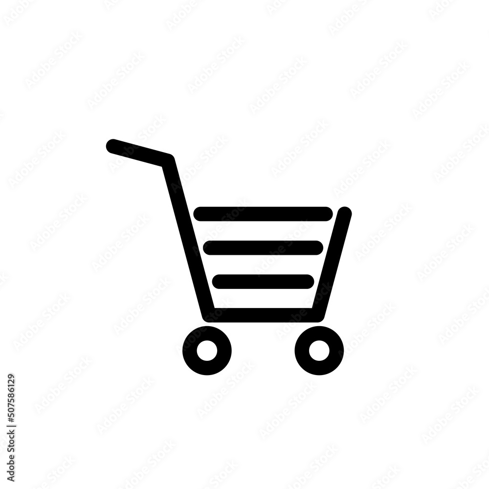 Shopping cart, button, web icon isolated on white background Shopping cart, button, web icon isolated on white background