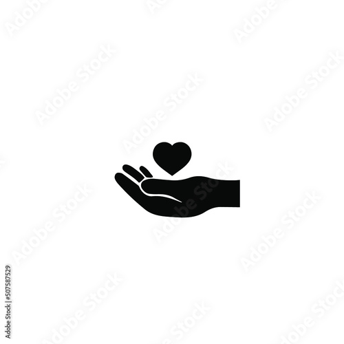 hand wirth hearth on white background