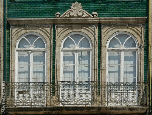 Typical traditional facades in Guimaraes  Norte - Portugal 