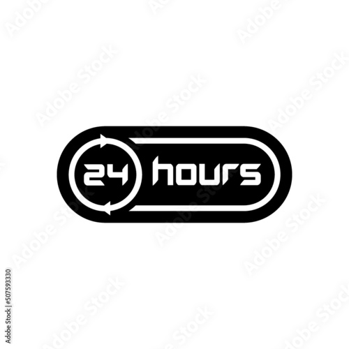 24 hours circular symbol icon isolated on white background