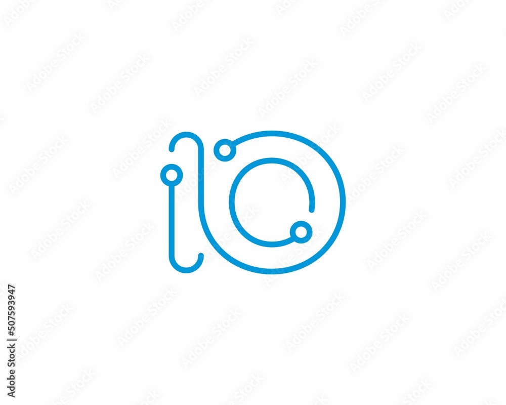Abstract Letters IO Logo Design Template 001 Abstract Letters IO Logo Design Template 001