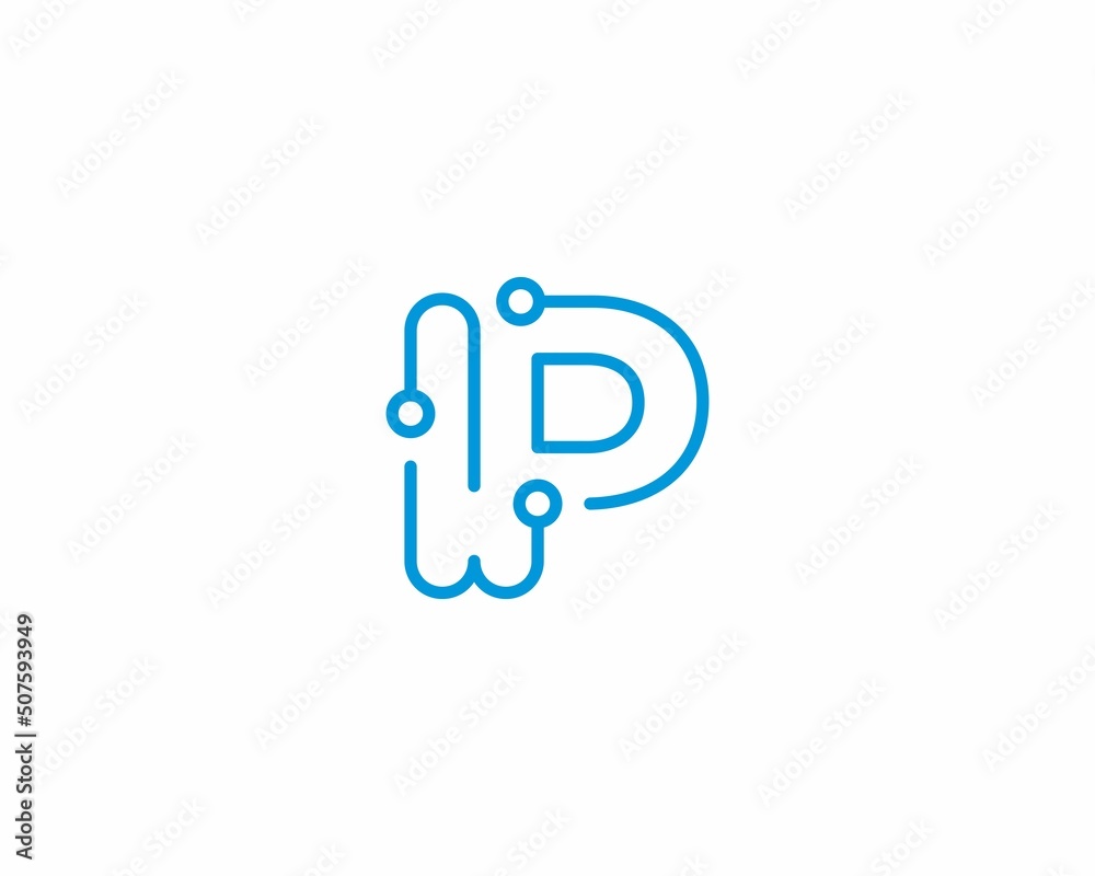 Abstract Letters IP Logo Design Template 001 Abstract Letters IP Logo Design Template 001