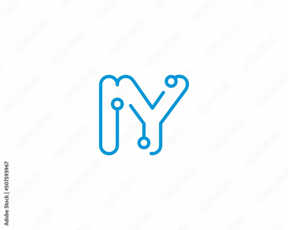 Obraz premium Abstract Letters IY Logo Design Template 001