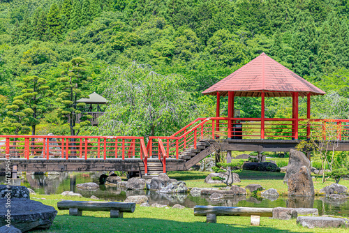 初夏のの溪石園　耶馬渓ダム記念公園　大分県中津市　Keisekien in early summer.　Yabakei dam Memorial park.　Ooita Nakatsu city. photo