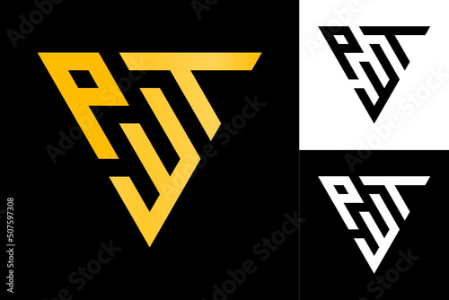 letter pwt monogram logo initial