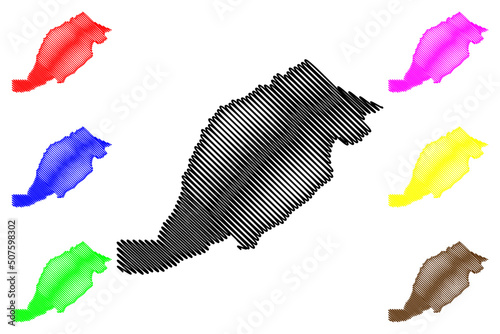 Sena Madureira municipality (Acre state, Municipalities of Brazil, Federative Republic of Brazil) map vector illustration, scribble sketch Sena Madureira map