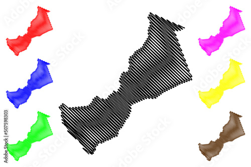 Senador Guiomard municipality (Acre state, Municipalities of Brazil, Federative Republic of Brazil) map vector illustration, scribble sketch Senador Guiomard map