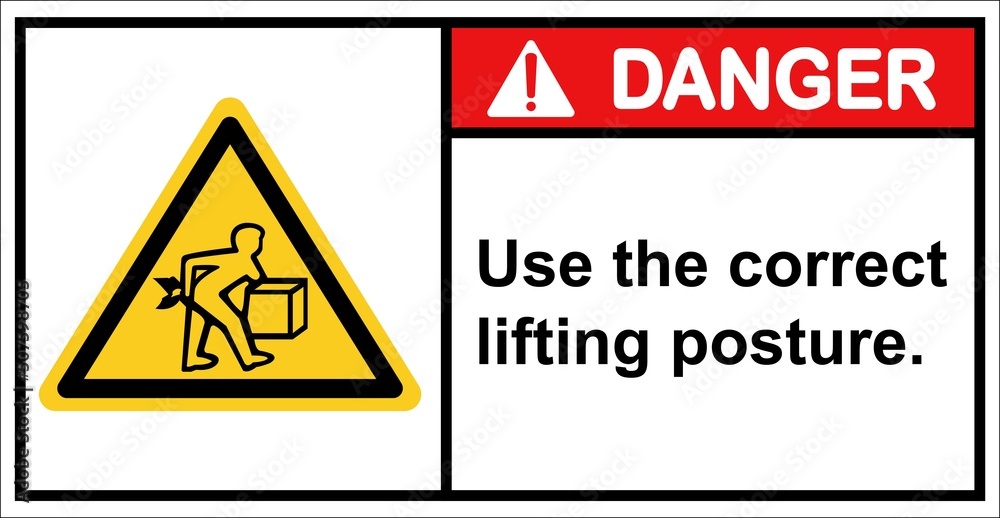 Be careful of heavy objects and please lift them properly,Danger sign. Be careful of heavy objects and please lift them properly,Danger sign.