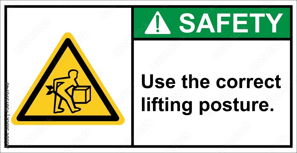 Be careful of heavy objects and please lift them properly,Safety sign. Be careful of heavy objects and please lift them properly,Safety sign.