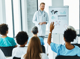 seminar business meeting doctor conference audience presentation education lecture hospital man event training speaker group convention congress speech student