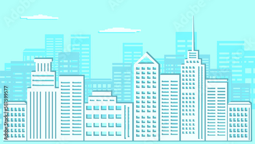 City silhouette, abstract urban background, flat vector illustration.
