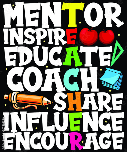 Teacher T Shirt Design Vector , Teacher Vector, Teacher typography quotes