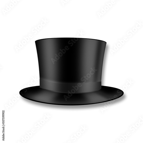 Cylinder hat isolated on white background. Father's Day Barbershop. Design element.