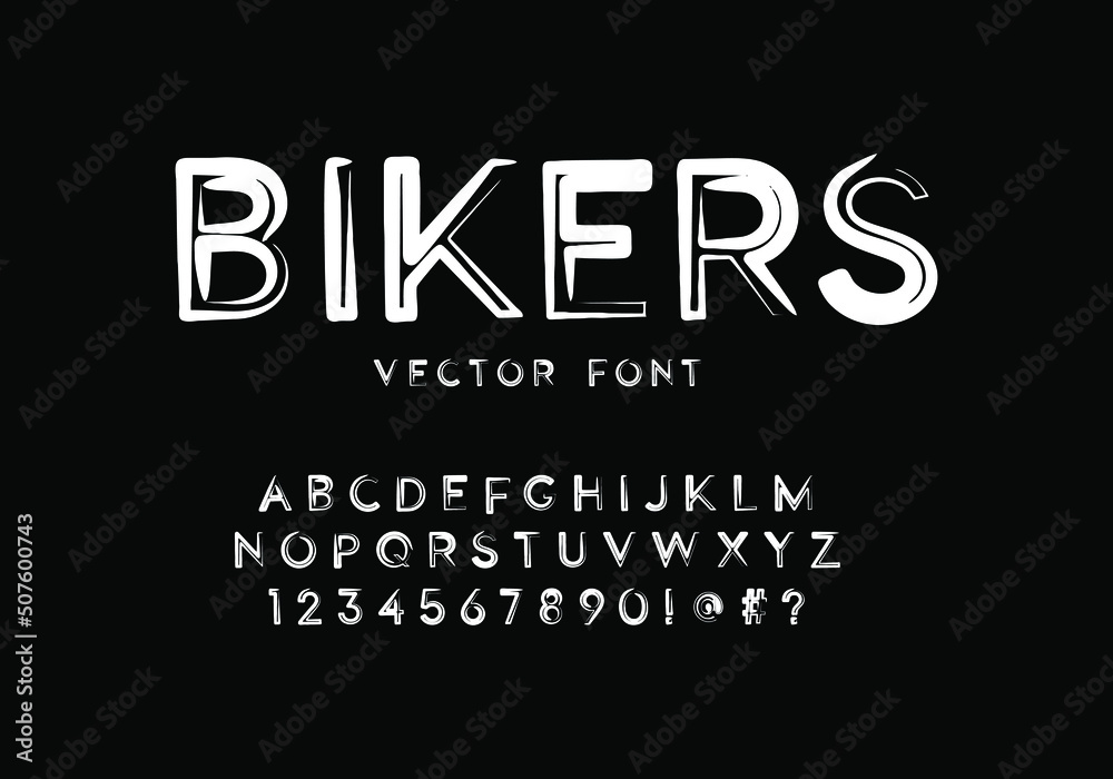 Bold font with abstract paint pattern. Vector fonts for typography, titles, logos and more