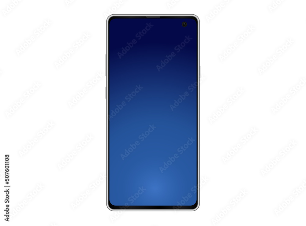 Modern black smart phone with blank blue screen, vector illustration Modern black smart phone with blank blue screen, vector illustration