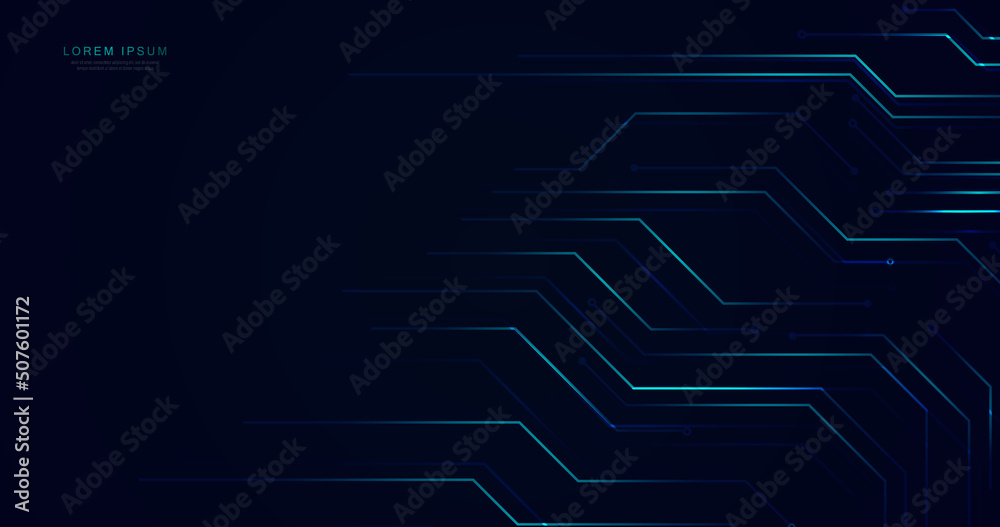 Abstract circuit board with Futuristic technology digital hi tech concept on blue background. Vector illustration