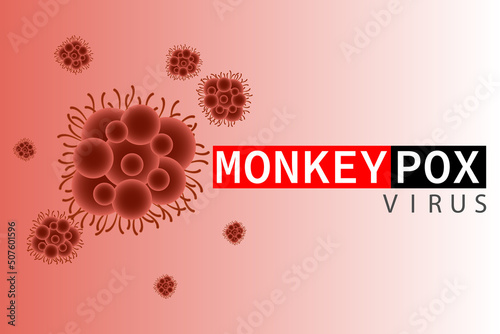 Vector illustration of the concept of the monkey pox virus. A banner to inform and warn about the spread of the disease, symptoms or precautions. 
