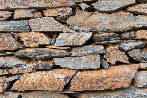 Принти на полотні Rectangular stone wall in ocher tones