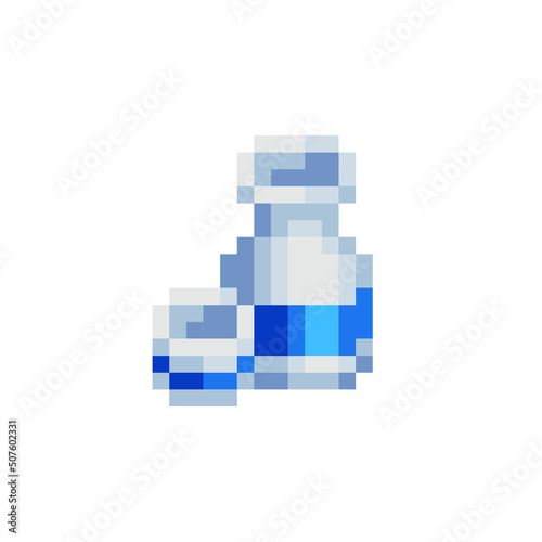 Sake pixel art icon. Japanese cuisine. Maki. Logo of Asian Street Fast Food Bar. Sticker design. 8-bit. Isolated vector illustration.