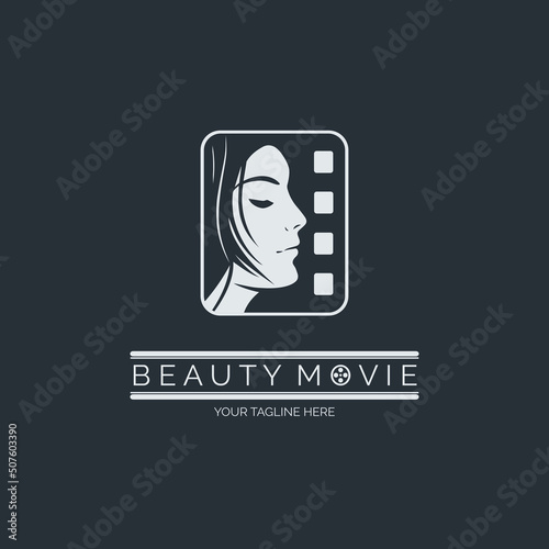 Beauty Movie Cinema Studio production logo template design for brand or company and other