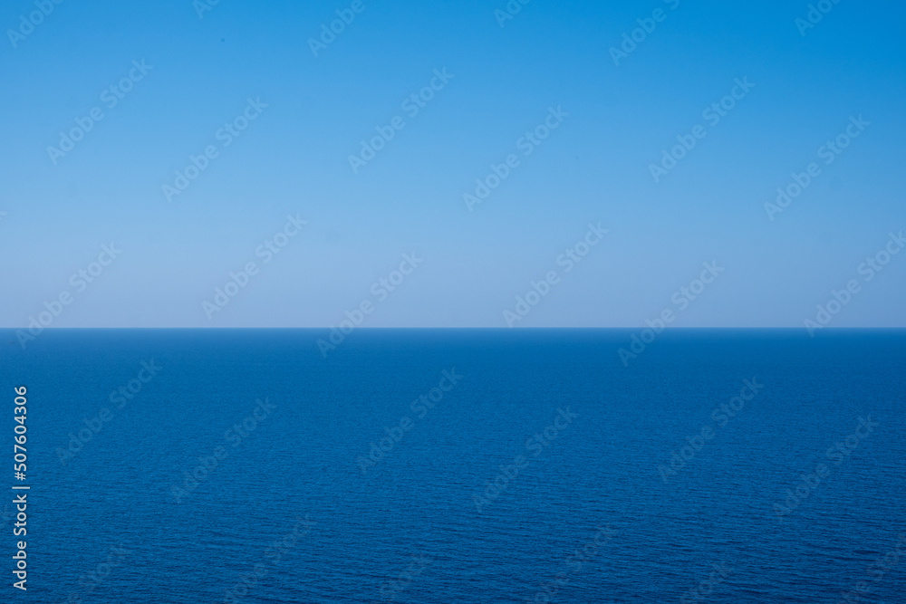 Simply blue sky and blue sea