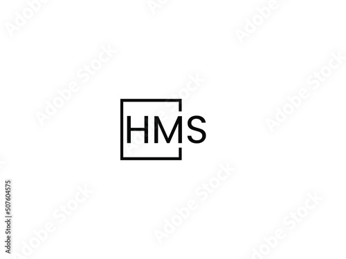 Vászonkép HMS letter initial logo design vector illustration