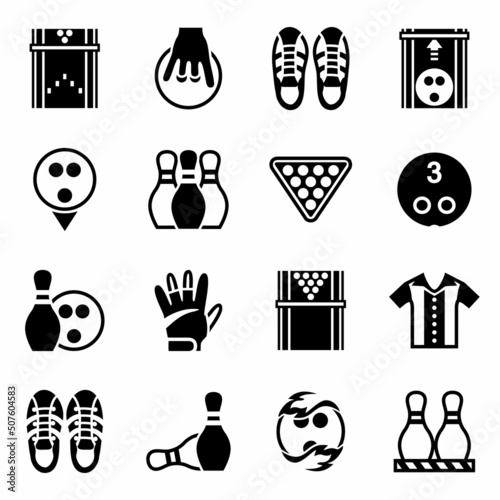 Vector Bowling icon set