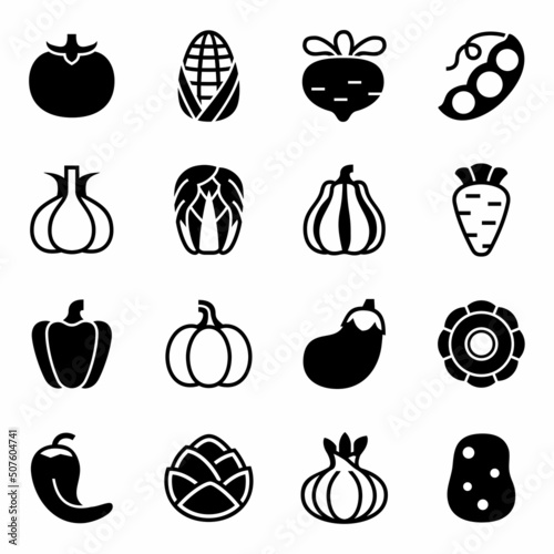 Vector Vegetables icon set