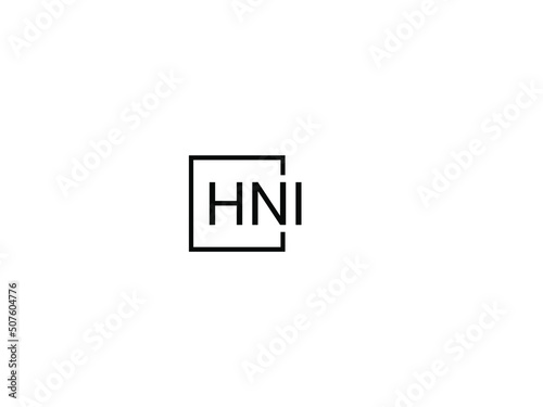 HNI letter initial logo design vector illustration
