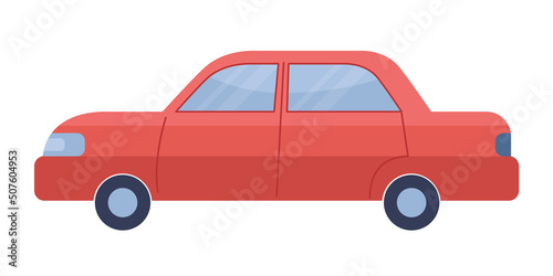 Car icon side view. Vector flat illustration  