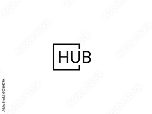 HUB letter initial logo design vector illustration