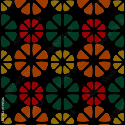 Abstract flower seamless geometric floral pattern for textiles and packaging and gifts and cards and linens and kids