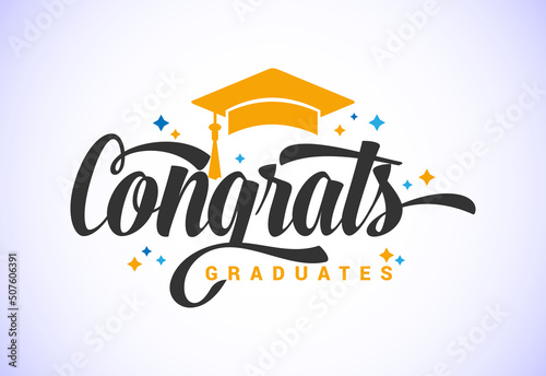 Graduation ceremony. Congratulations graduates design for