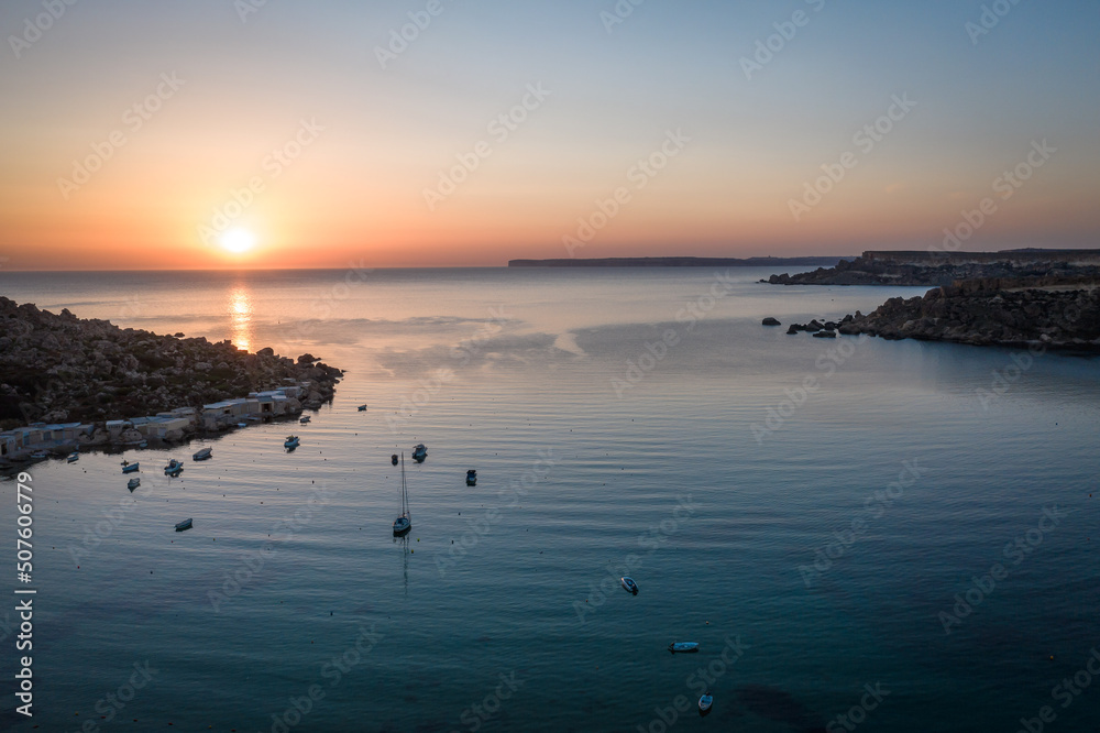 Gnejna Bay Drone Sunset Photos