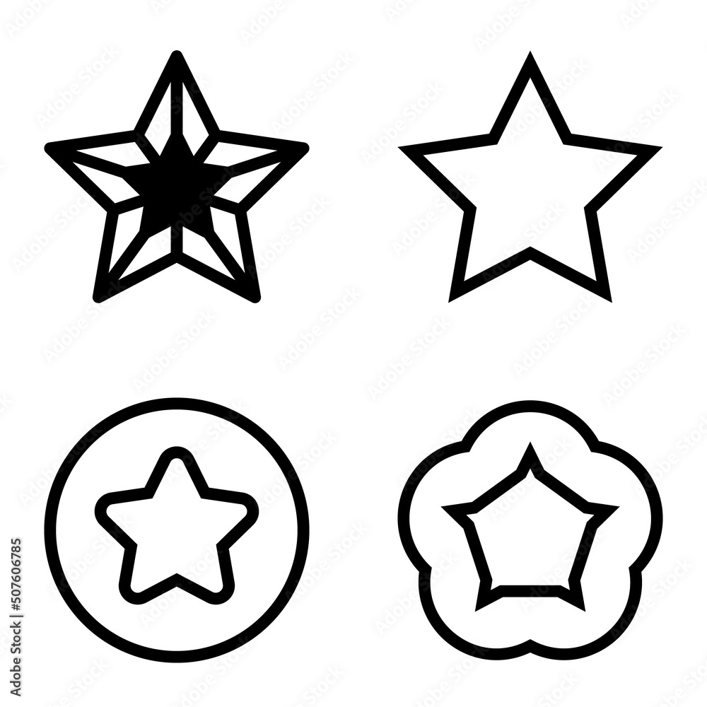 Stars Flat Icon Set Isolated On White Background Stars Flat Icon Set Isolated On White Background