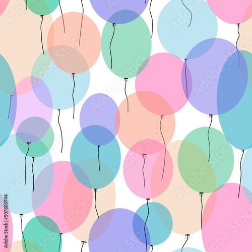Birthday seamless cartoon balloons pattern for kids and gifts and cards and textiles and packaging and wrapping paper