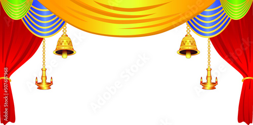 Decorative Silk Curtains and bells