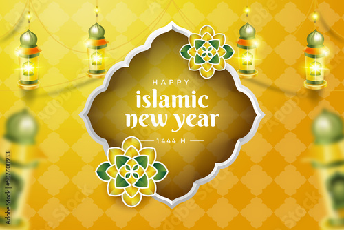 beautiful banner design happy islamic new year