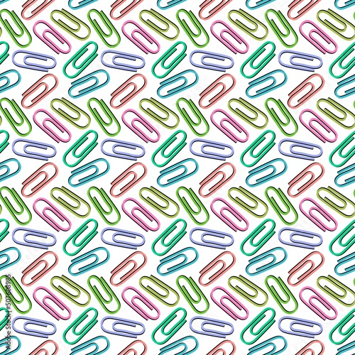 School seamless paper clip pattern for fabrics and packaging and linens and kids and wrapping paper and office