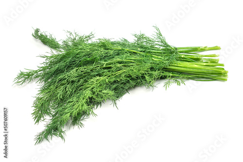 A bunch of dill isolated on white background.