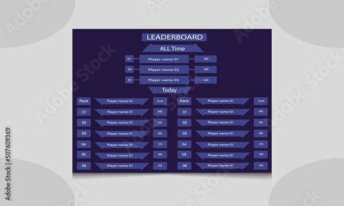 leaderboard design template. game leaderboard abstract