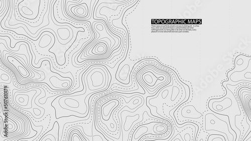 Topographic map background. Geographic grid. Vector Image