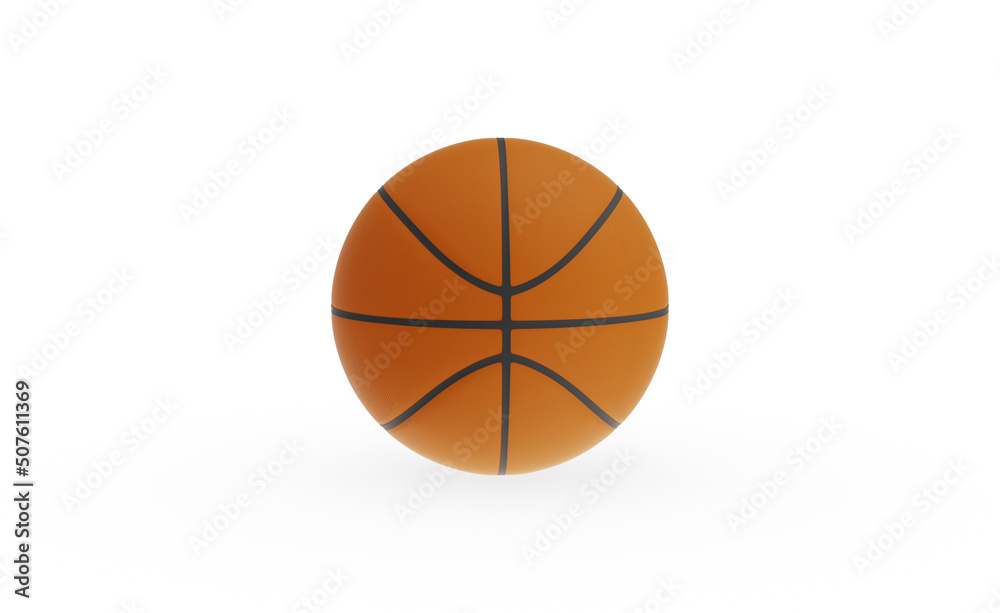 Fototapeta premium basketball front view without shadow 3d render