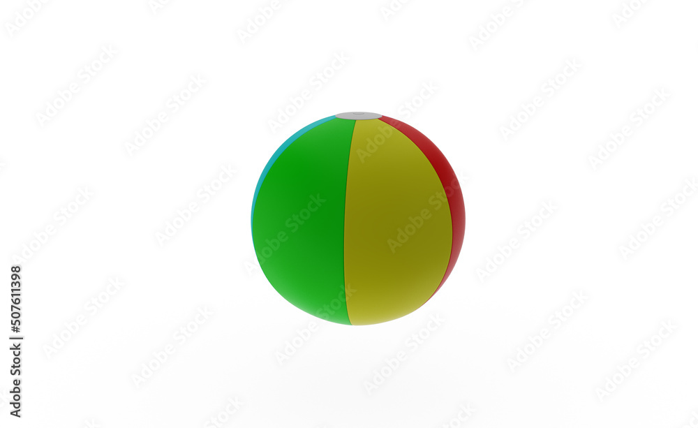 beach ball front view without shadow 3d render beach ball front view without shadow 3d render