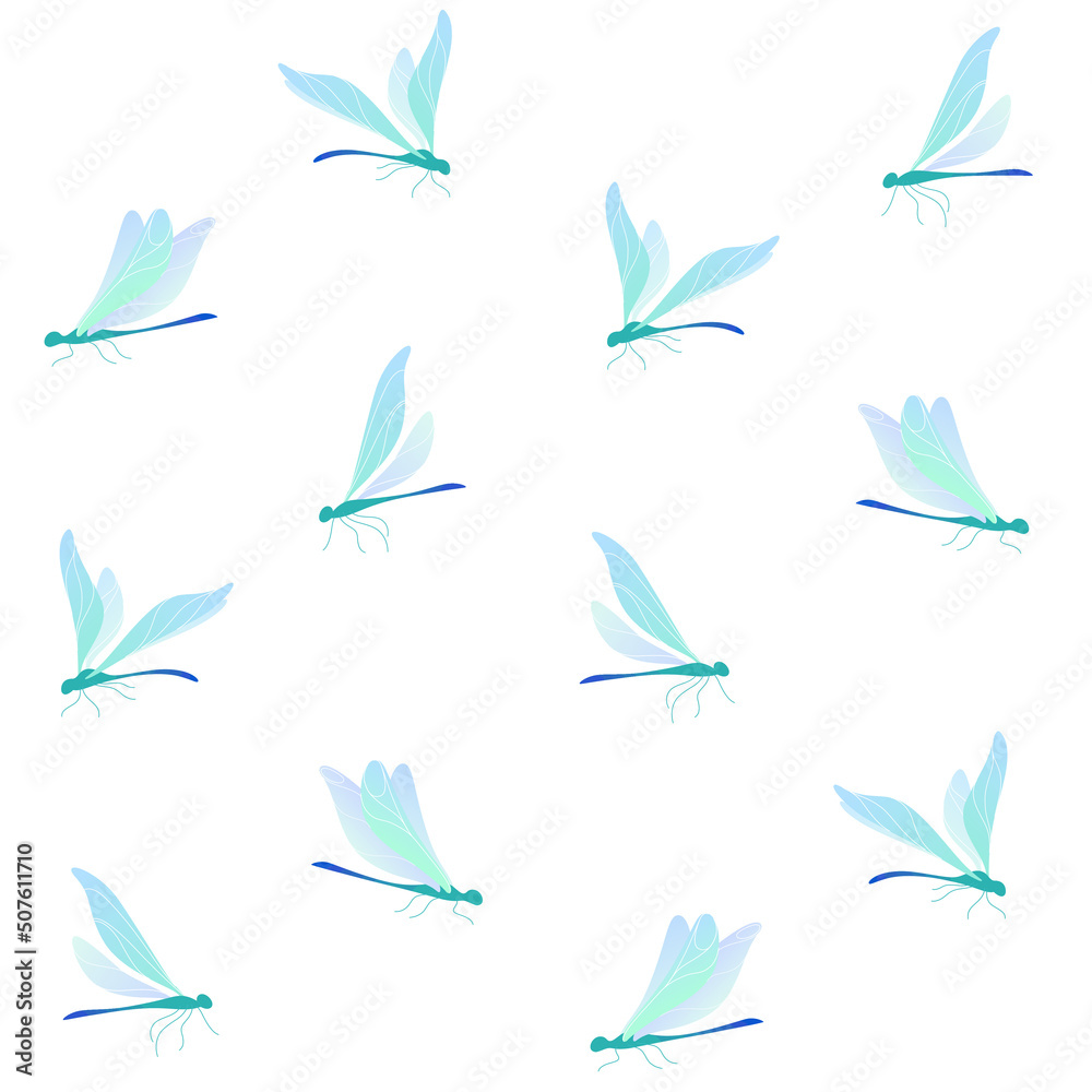 Seamless trendy pattern with dragonfly. Cartoon vector illustration for prints, clothing, packaging and postcards. Seamless trendy pattern with dragonfly. Cartoon vector illustration for prints, clothing, packaging and postcards.