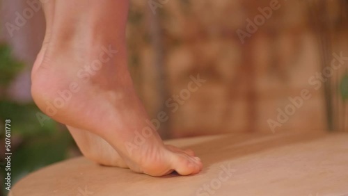
Dancing Toes on a Stool. Slowmotion

