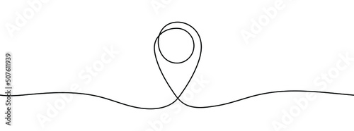 Map pin line background. One line drawing background. Continuous line drawing of GPS icon. Vector illustration.